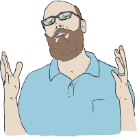 Steve Lambert with Hands Out