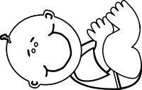 Baby boy lying - Outline