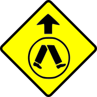 caution-pedestrian crossing