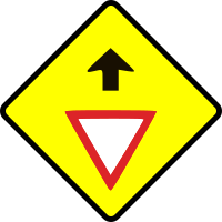 caution-give way sign