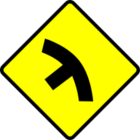 caution-t in curve
