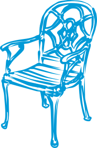 slim blue chair