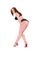 Girl Bent Over showing her bottom