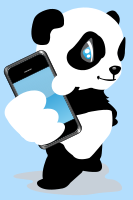 Panda with mobile phone
