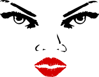 Woman eyes nose lips