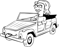 G Girl Driving Car Cartoon 1