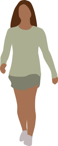 Faceless woman walking