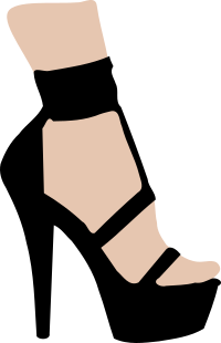 High heeled shoe