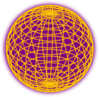 Red wired globe outline