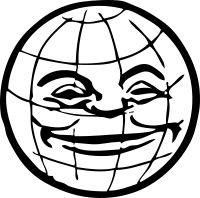 grinning globe