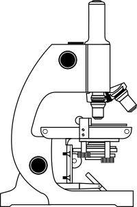 microscope with labels