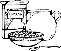 cereal box and milk