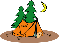 Sleeping in a tent