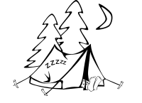 Sleeping in a tent