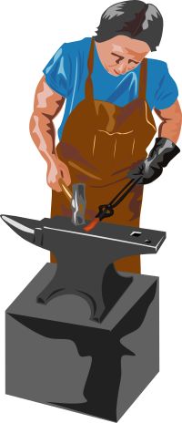 Blacksmith and tools
