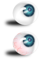 Eyeball blue & bloodshot