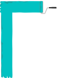 Paint roller, border, and banner