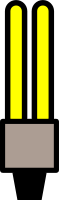 Energy-saving lightbulb (on)