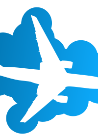 plane silhouet in the sky