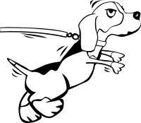 Dog on leash (Cartoon)