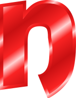Effect Letters Alphabet red: rounded n