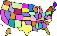 U.S. Map, Cartoony