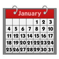 Calendar icon with binder rings