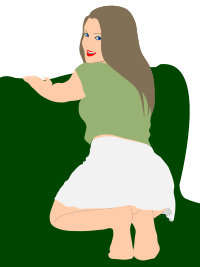Girl at sofa - censored version