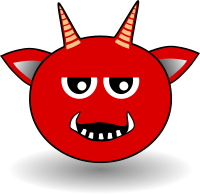 Little Red Devil Head Cartoon