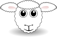 Funny Sheep Face White Cartoon