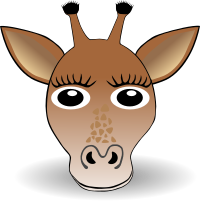 Funny Giraffe Face Cartoon