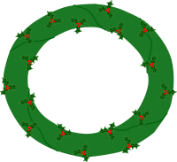 wreath of evergreen with red berries 01
