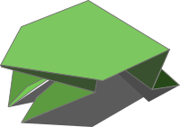 Origami jumping frog