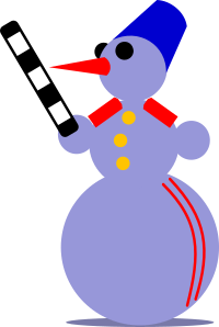 Snowman Traffic Cop by Rones