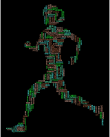 Woman Running Word Cloud Variation 2