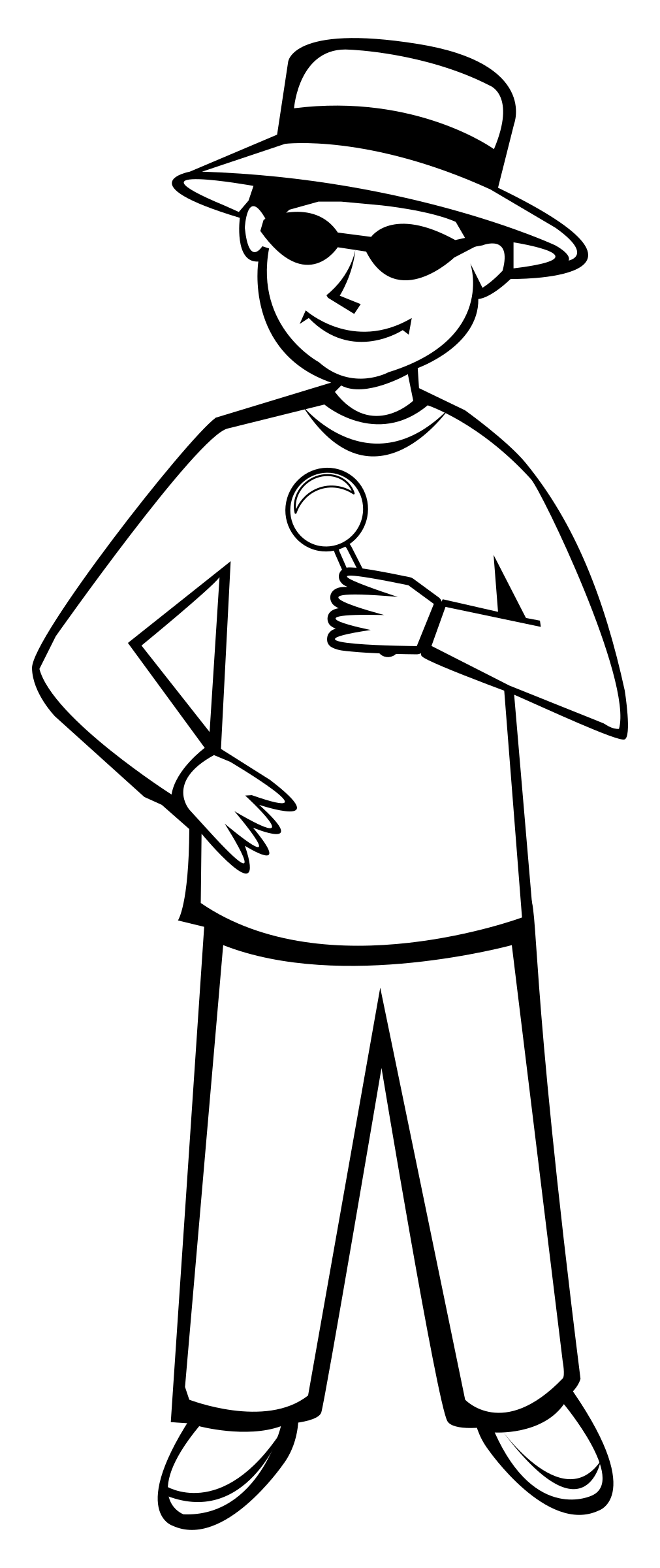 Clipart - Spy Kid Outline 2