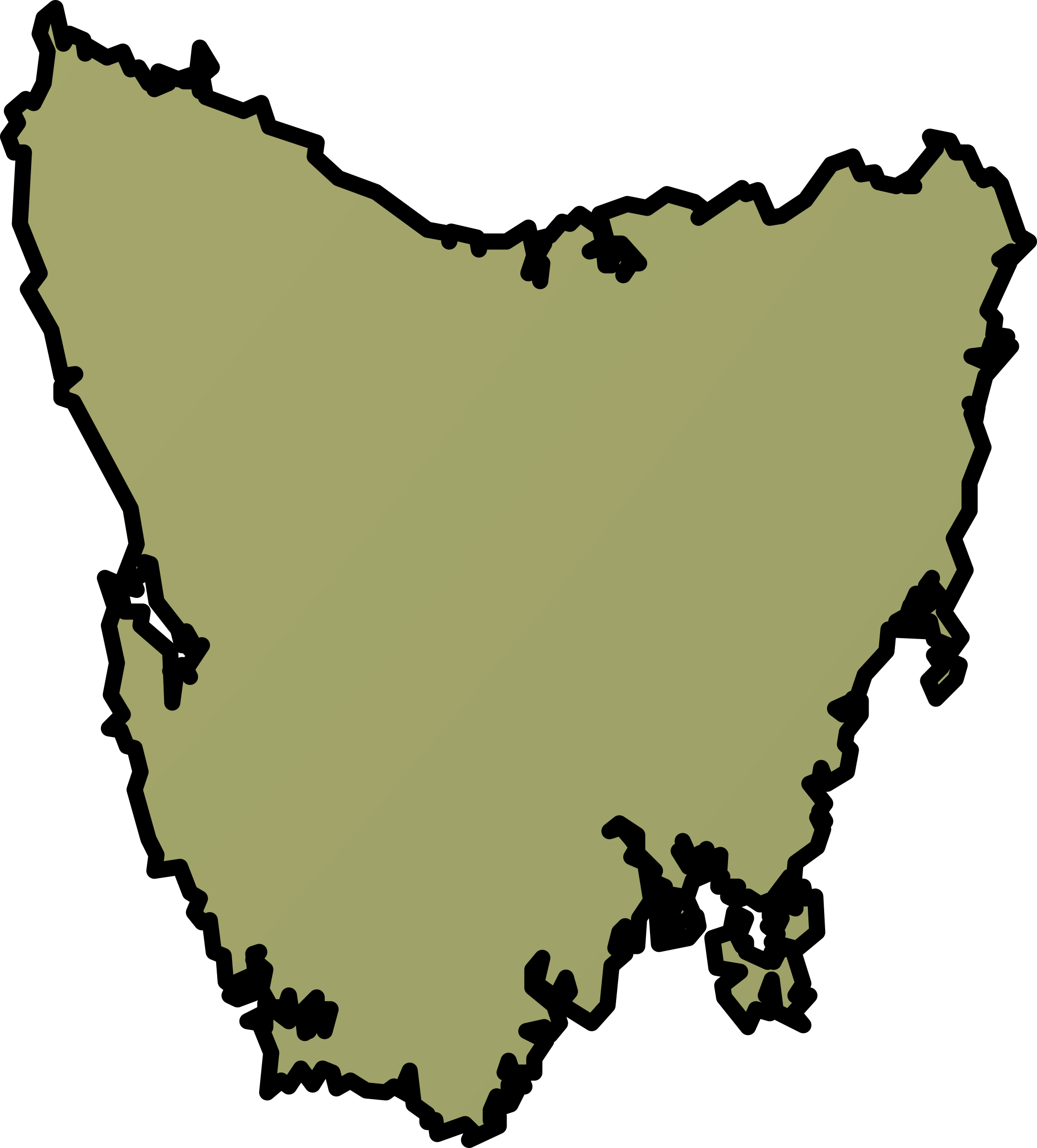 Clipart tasmaniashaded