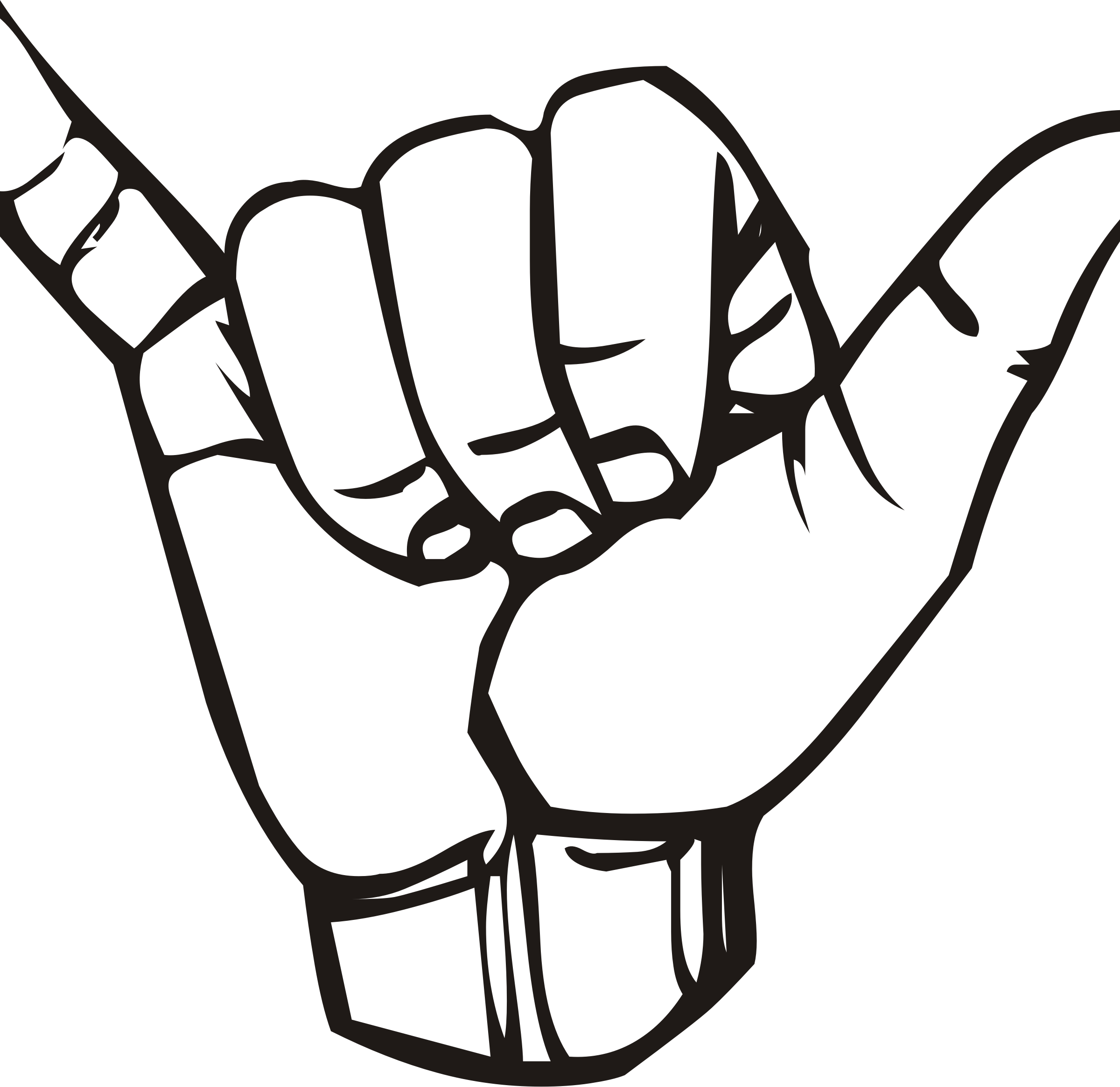 Clipart - Sign language Y, hang loose