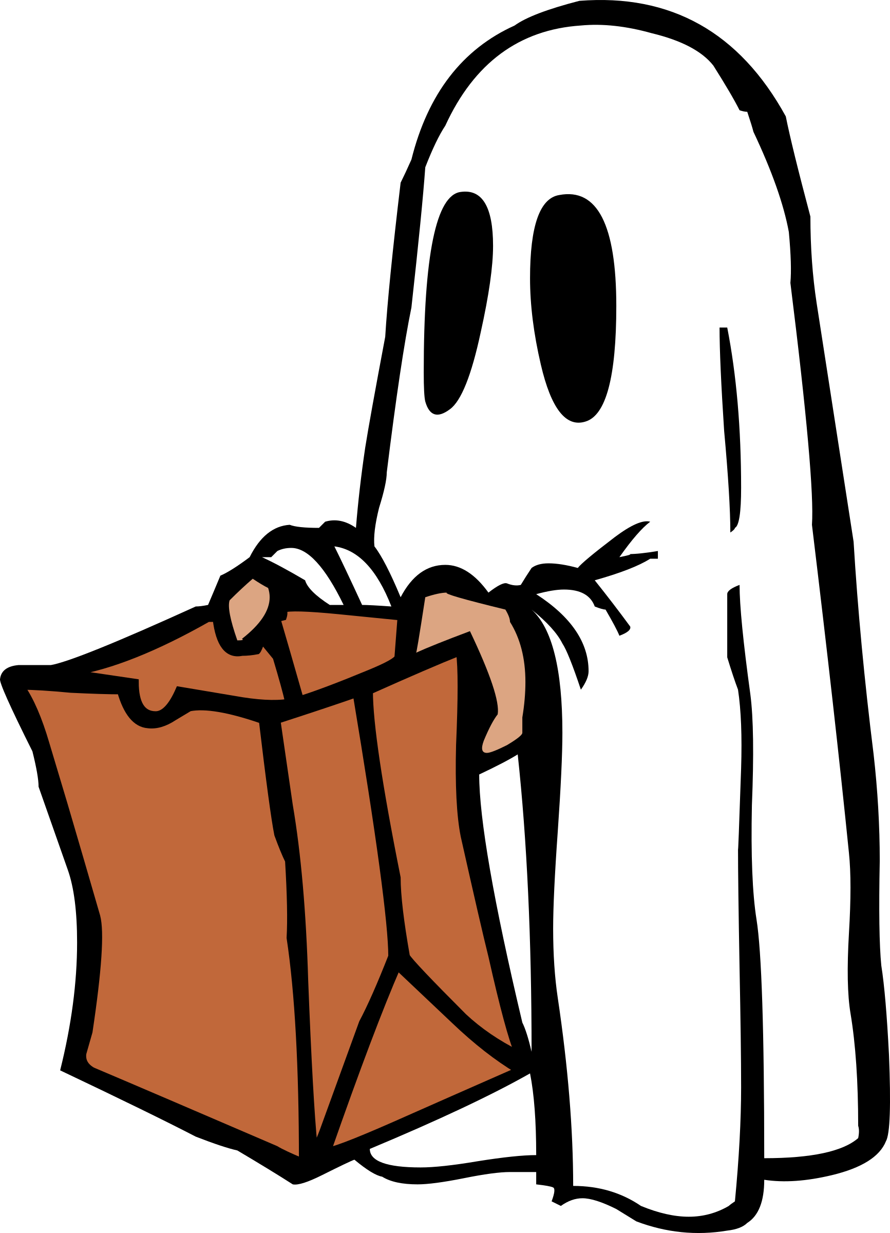 Clipart ghost with bag colour 