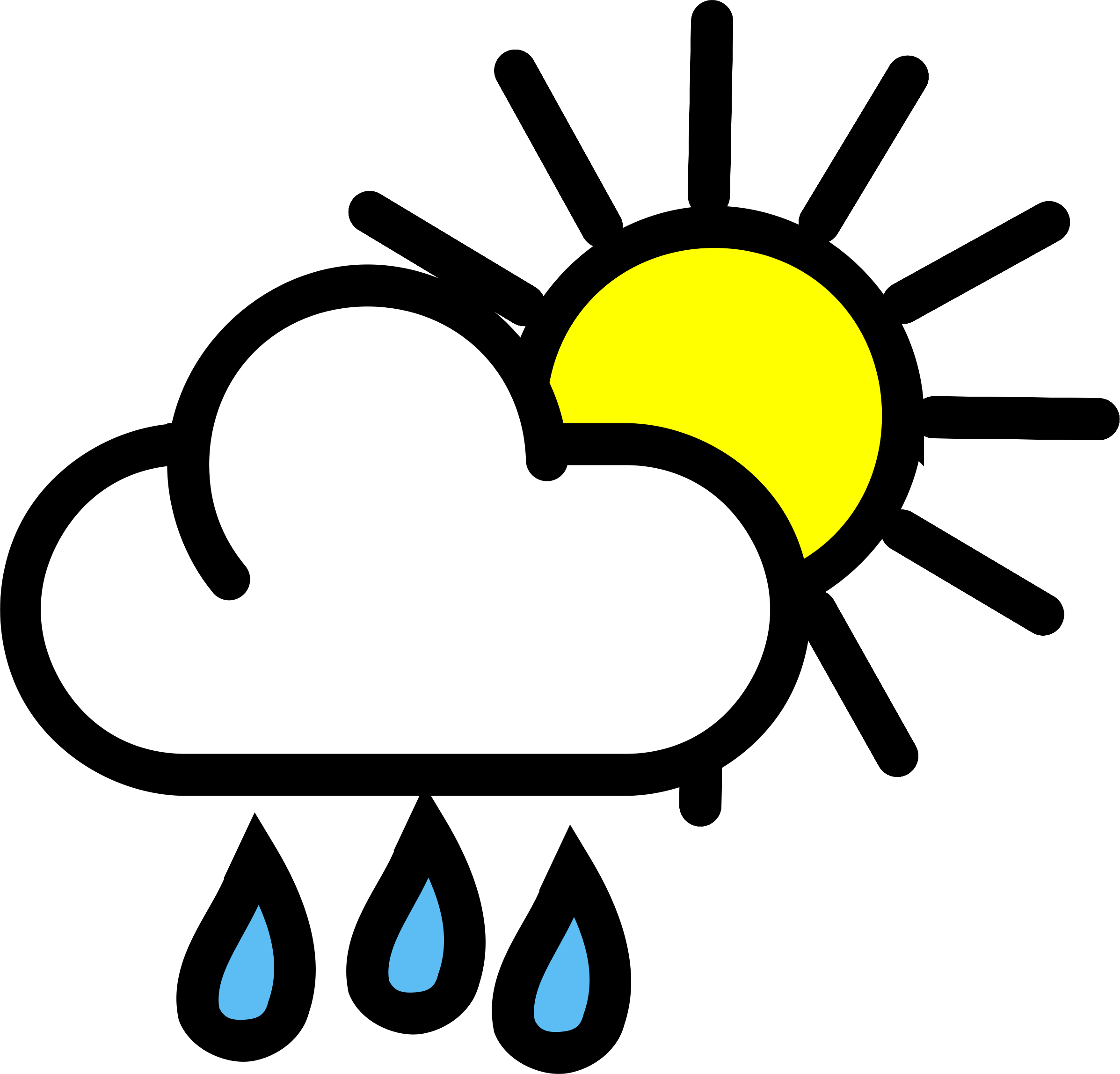 Clipart - showers and sunny periods