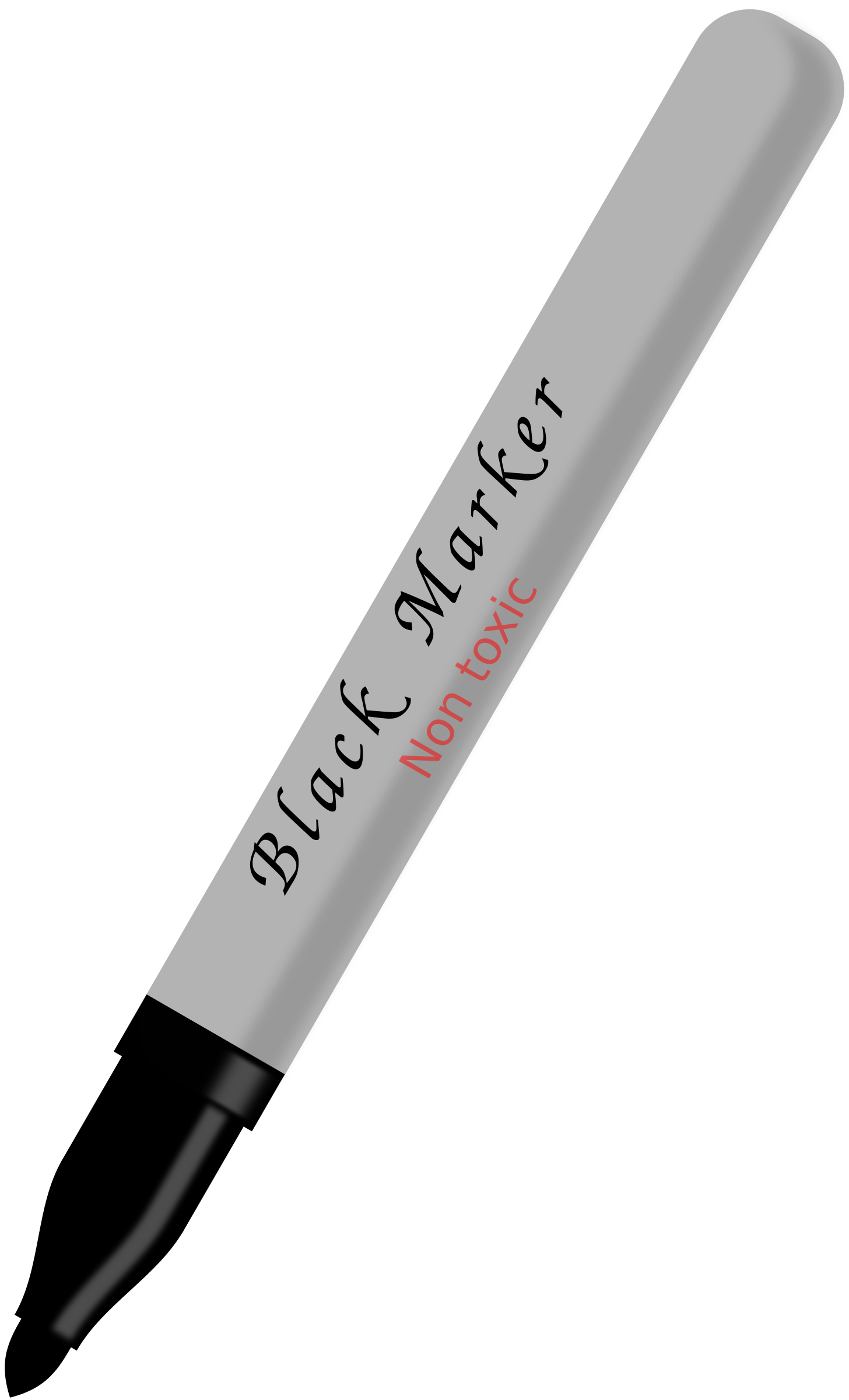 Clipart - Black marker. Marcador negro.