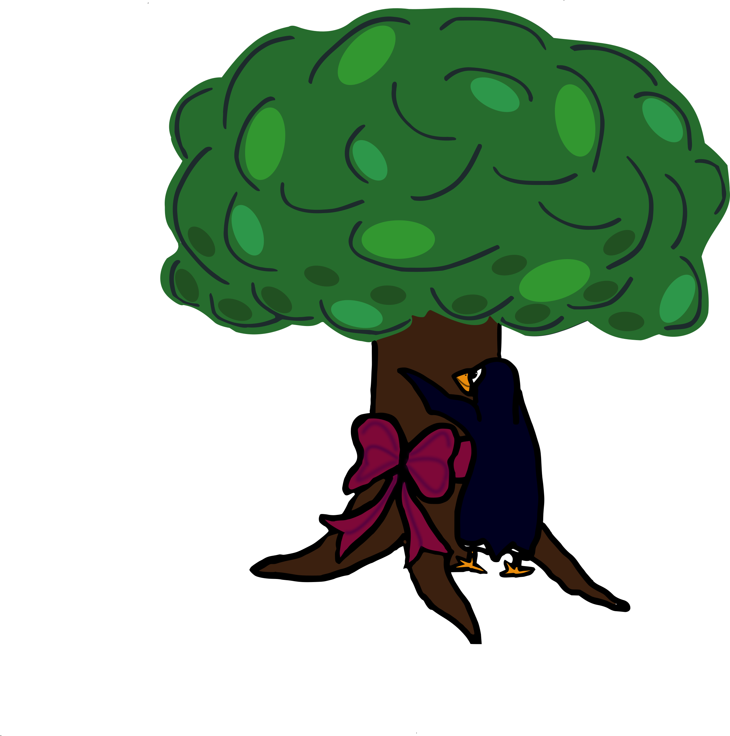 clipart-tree-loving-penguin