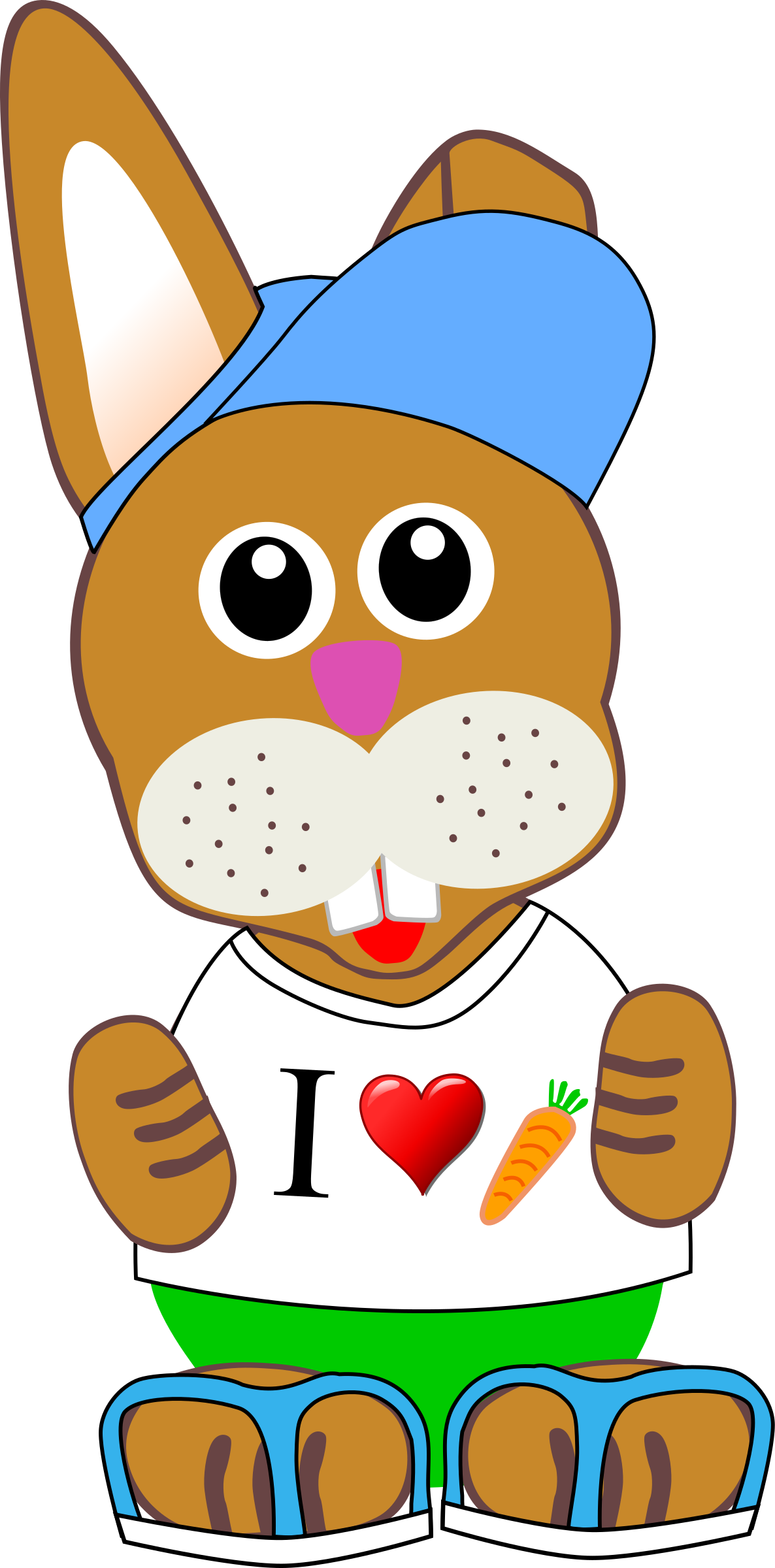 Clipart - Funny bunny with summer fashion wear