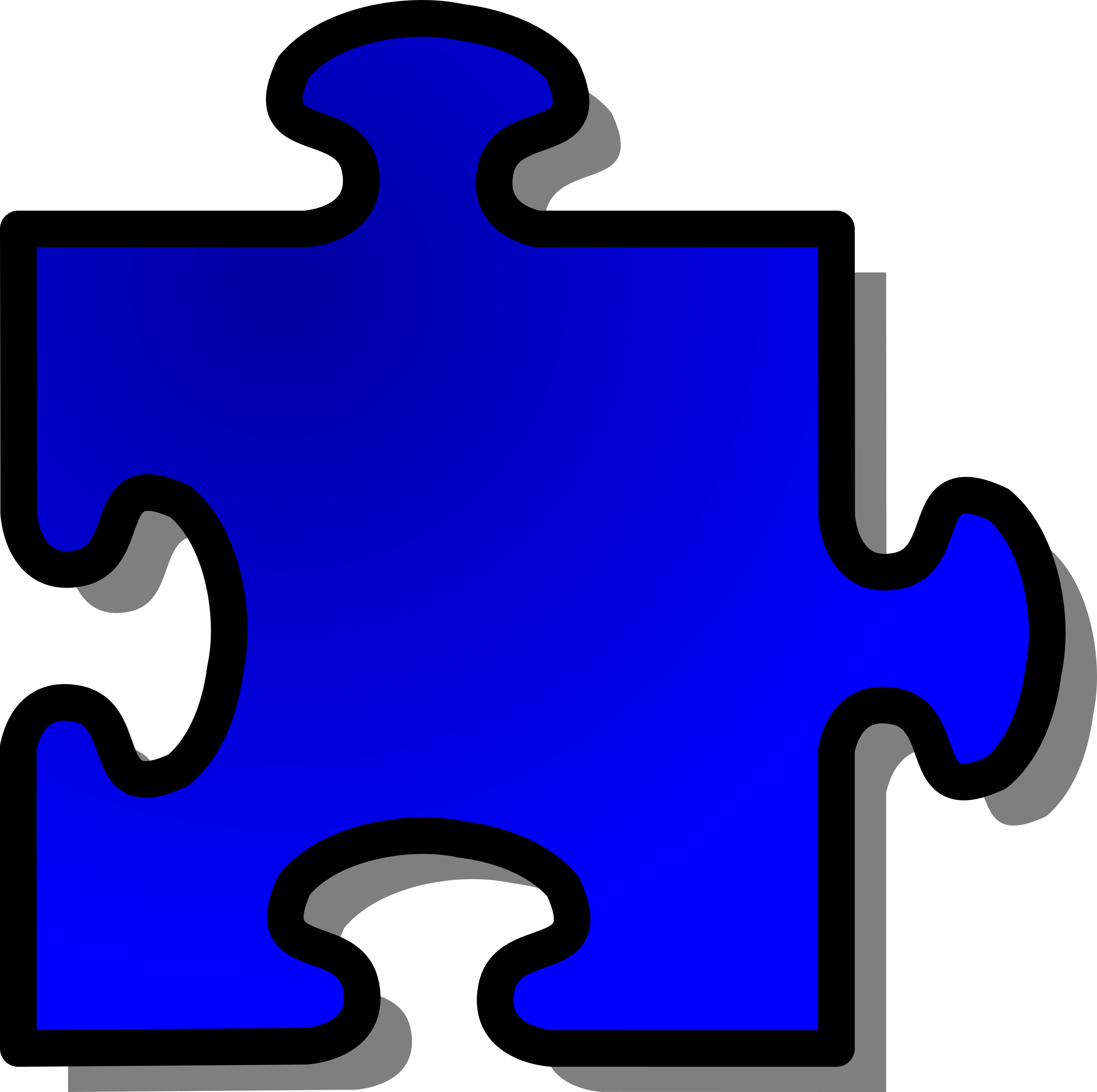 Clipart Blue Jigsaw piece 09 Clipart Blue Jigsaw piece 09