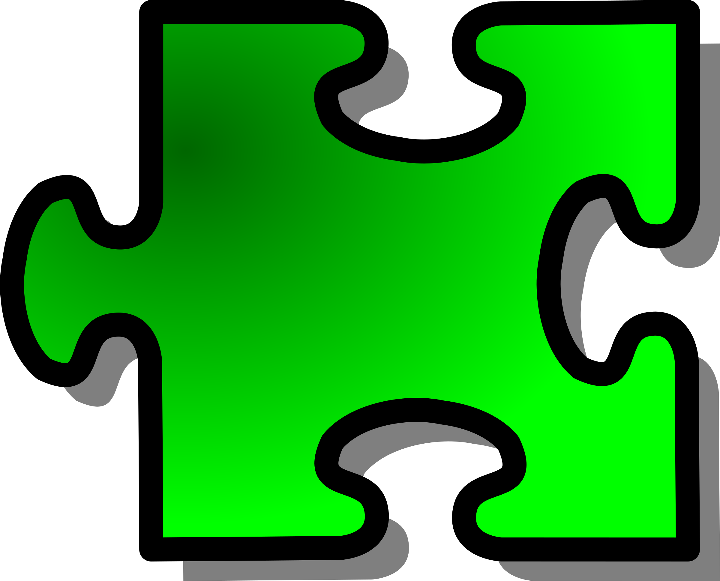 Clipart - Green Jigsaw piece 16