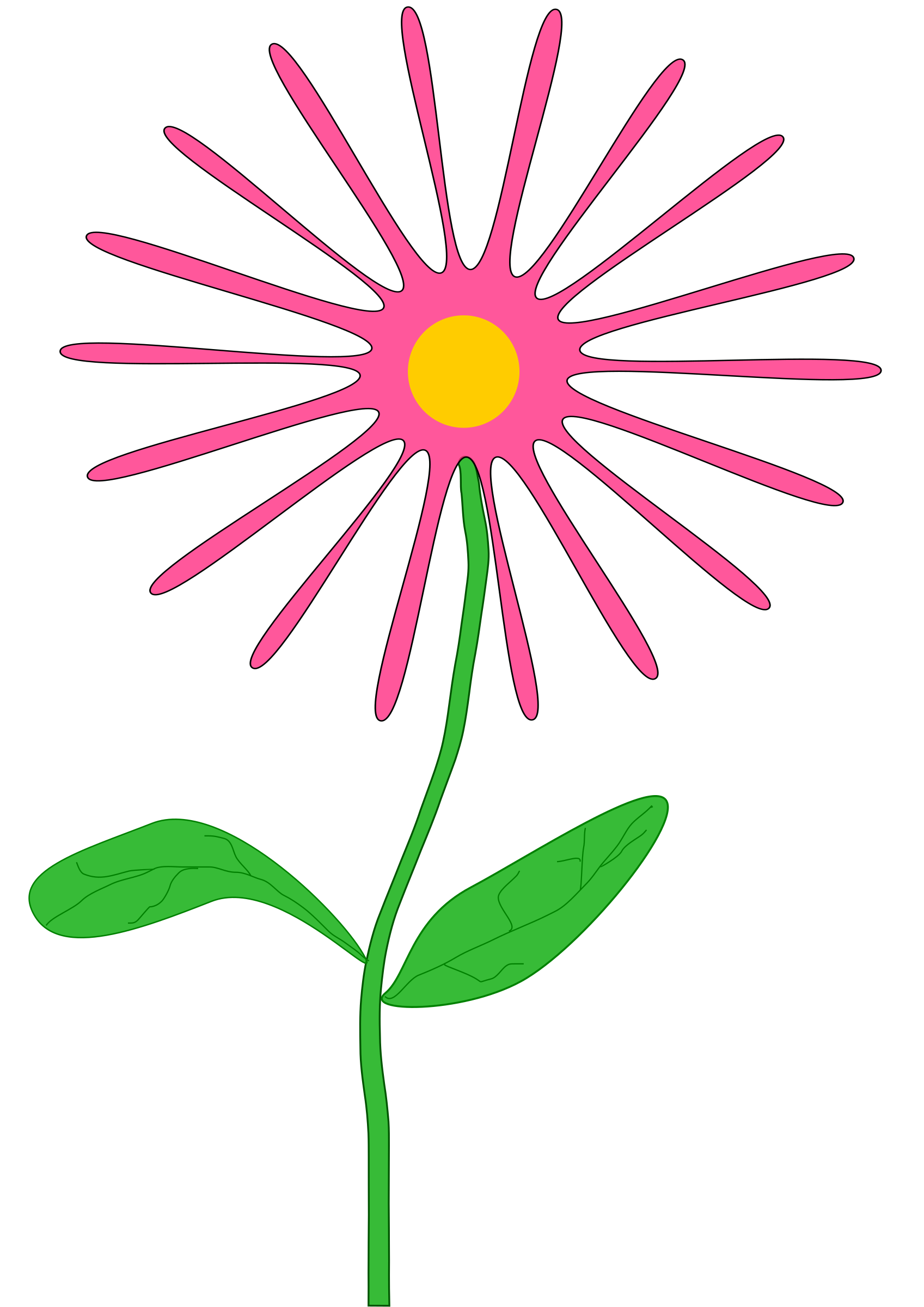 Clipart - Whimsical pink flower