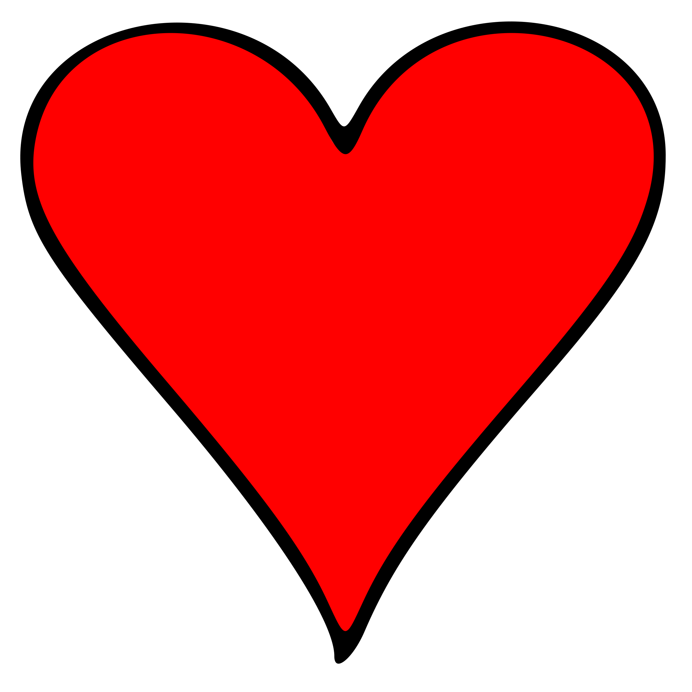 Clipart - Outlined Heart Playing Card Symbol