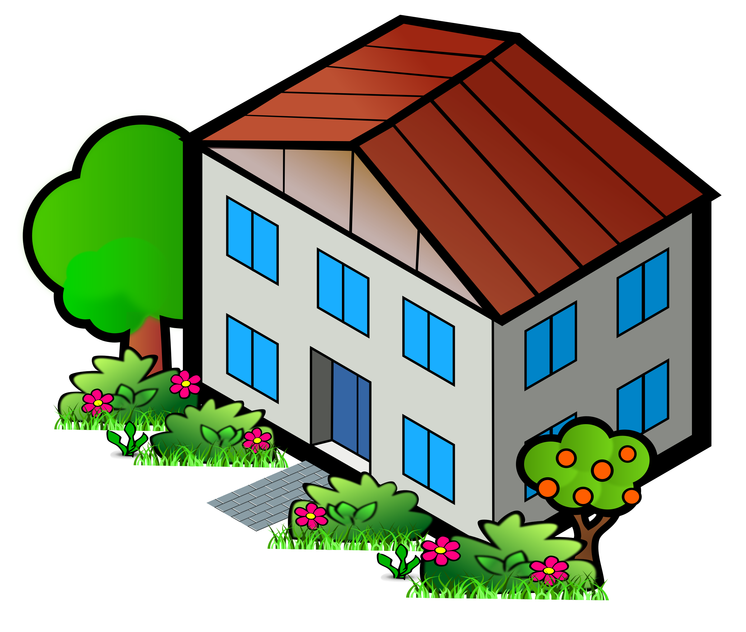 Clipart Iso City Grey House 4 Clipart Iso City Grey House 4