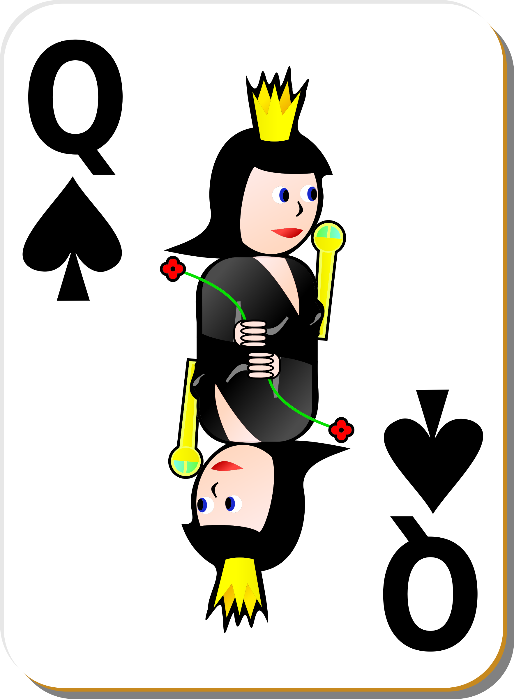 Clipart - White Deck: Queen of Spades