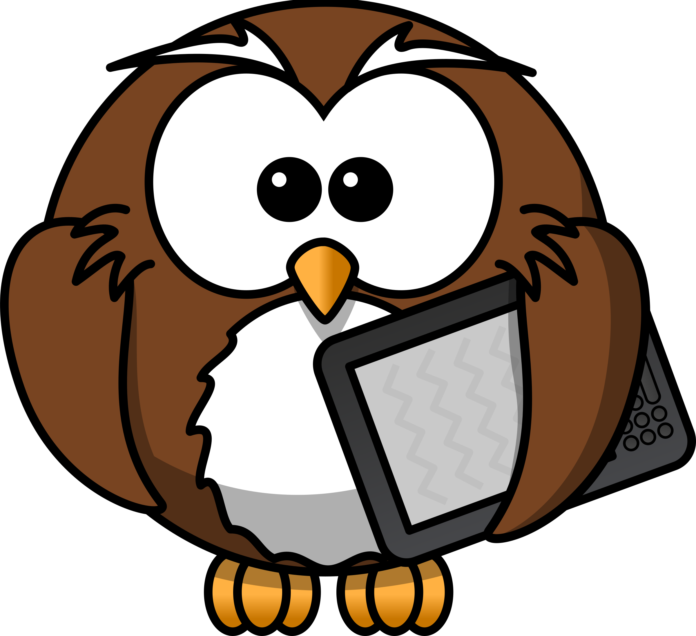 Owl with ebook reader by bocian